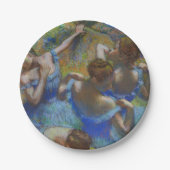 Degas Blue Dancers Pastel Fine Art Masterpiece Papieren Bordje (Voorkant)