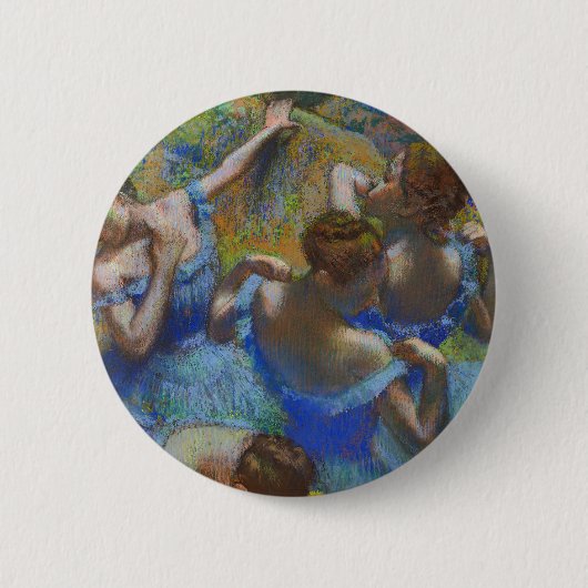 Degas Blue Dancers Pastel Fine Art Masterpiece Ronde Button 5,7 Cm (Voorkant)