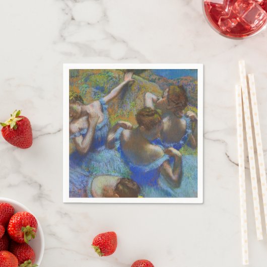 Degas Blue Dancers Pastel Fine Art Masterpiece Servet (Insitu)