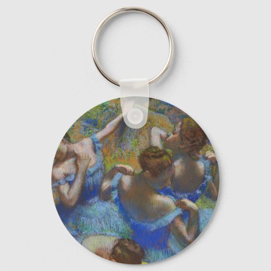 Degas Blue Dancers Pastel Fine Art Masterpiece Sleutelhanger (Voorkant)