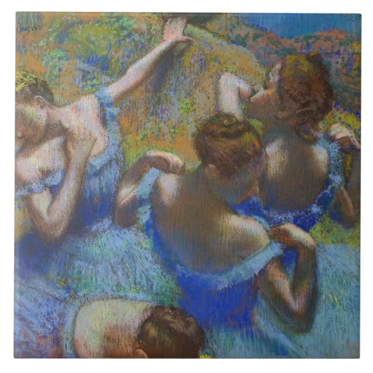 Degas Blue Dancers Pastel Fine Art Masterpiece Tegeltje (Voorkant)