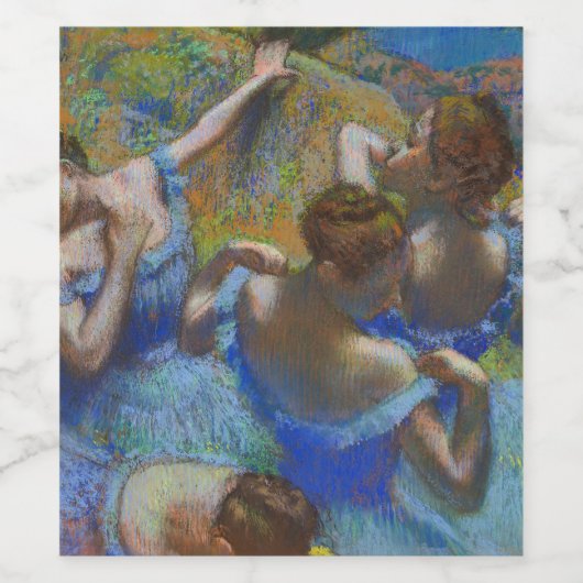 Degas Blue Dancers Pastel Fine Art Masterpiece Wijn Etiket (Enkel label)