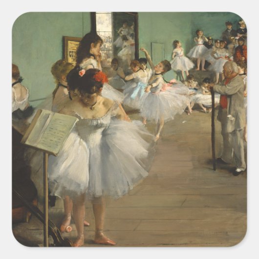 Degas Dance Class Ballet Dansers Ballerina Art Vierkante Sticker (Voorkant)