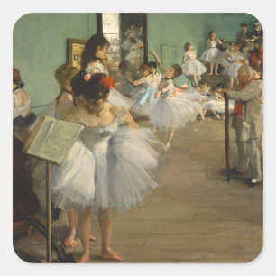 Degas Dance Class Ballet Dansers Ballerina Art Vierkante Sticker