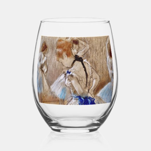 Degas Dancer met Blue Ribbon Drinkware Set Wijnglas Zonder Voet (Voorkant)