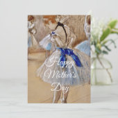 Degas Dancer With Blue Ribbon  Feestdagenkaart (Staand voorkant)