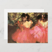 Degas Dancers in roze Briefkaart (Voorkant / Achterkant)