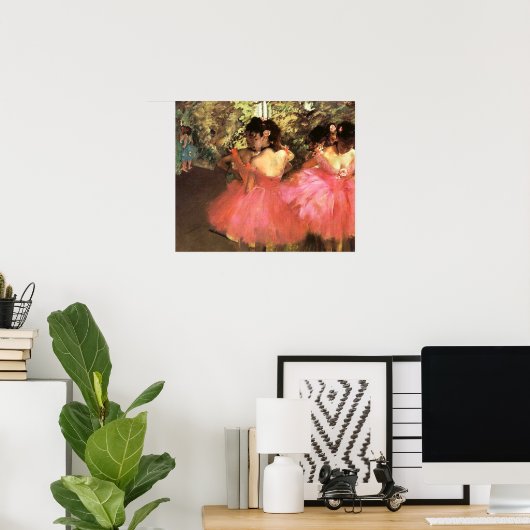 Degas Dancers in roze Poster (Thuiskantoor)