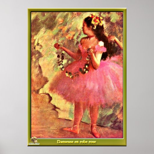 Degas - danser in roze dress-1880 poster (Voorkant)