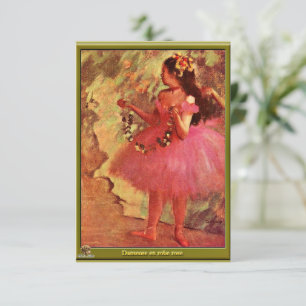 Degas - danser in roze jurk bedankkaart