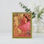 Degas - danser in roze jurk briefkaart (Staand voorkant)