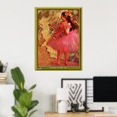 Degas - danser in roze jurk poster (Thuiskantoor)