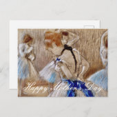 Degas danser met blauw lint briefkaart (Voorkant / Achterkant)