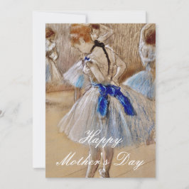 Degas danser met blauw lint feestdagenkaart