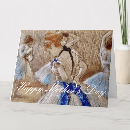 Degas danser met blauw lint kaart (Voorkant)
