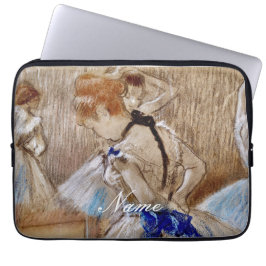 Degas danser met blauw lint laptop sleeve