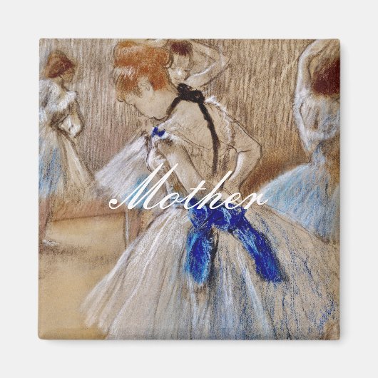 Degas danser met blauw lint magneet (Voorkant)