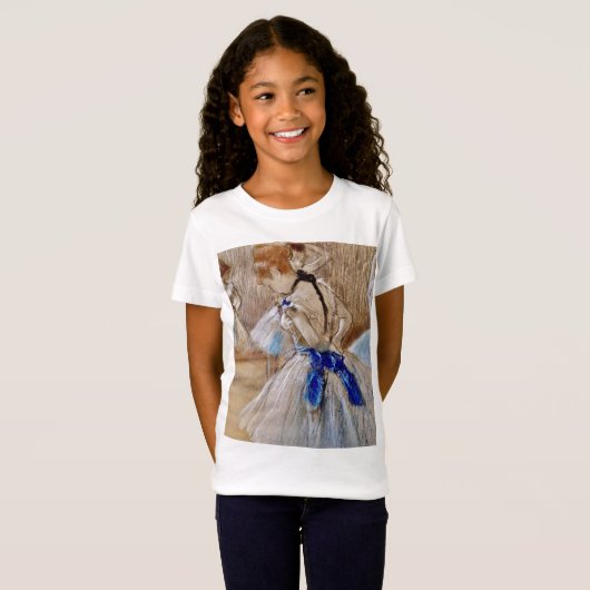 Degas danser met blauw lint T-shirt (Voorkant volledig)