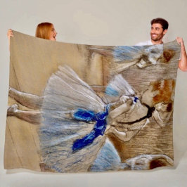 Degas Danser met Blauwe Lint Fleece Deken