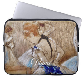 Degas-danser met blauwe lint laptop sleeve