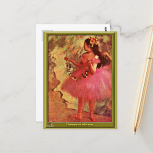 Degas - Danseres in Roze Jurk Briefkaart
