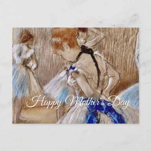 Degas Danseres Met Blauwe Lint Briefkaart (Voorkant)