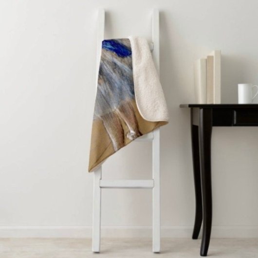 Dega's danseres met blauwe lint sherpa deken