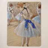 Dega's danseres met blauwe lint sherpa deken (Voorkant)