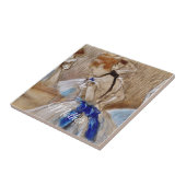 Degas-danseres met blauwe lint tegeltje (Zijkant)
