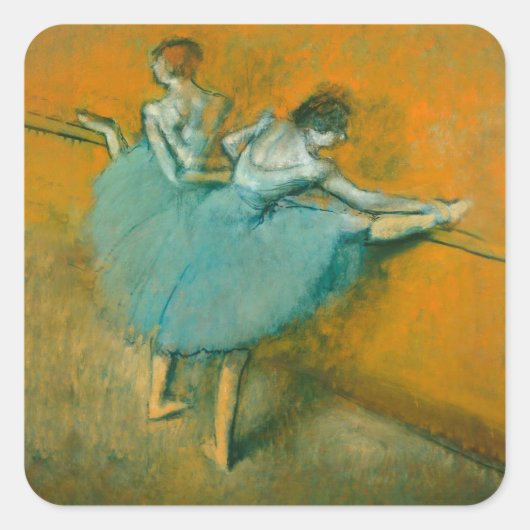 Degas Dansers bij het Bar Ballet Vierkante Sticker (Voorkant)