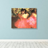 Degas Dansers in Roze Canvas Wrap Afdruk (Insitu (Houten vloer))