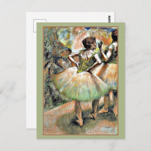 Degas - Dansers Roze en Groen Briefkaart (Voorkant / Achterkant)