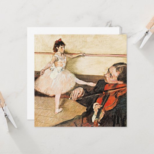 Degas - De Dans Lesson, beroemd schilderij Kaart (Voorkant / Achterkant in situ)