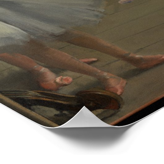 Degas' De dansklasse met balletkat Poster (Hoek)