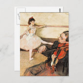 Degas - De dansles, beroemd schilderij Ansichtkaar Briefkaart (Voorkant / Achterkant)