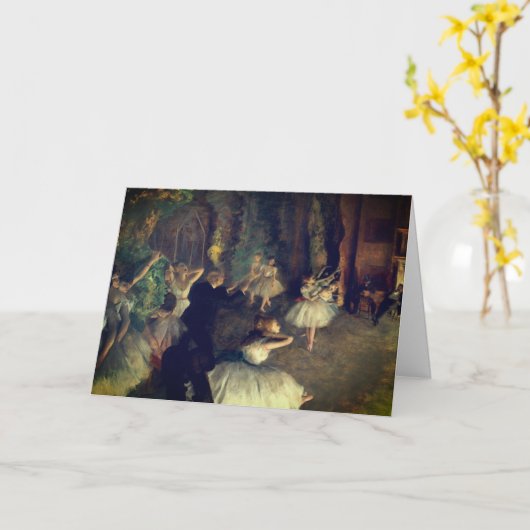 Degas' De repetitie van het ballet op het podium: Kaart (Gele Bloem)