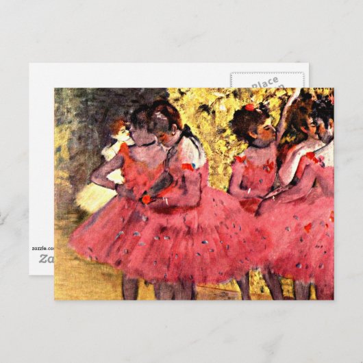 Degas - De roze dansers Briefkaart (Voorkant / Achterkant)