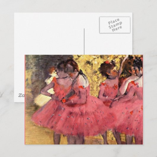 Degas - De roze dansers Briefkaart (Voorkant / Achterkant)