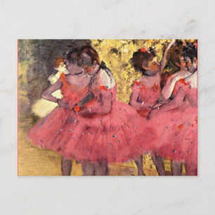 Degas - De roze dansers Briefkaart
