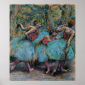 Degas - Drie dansers (Blue Tutus Red Bodices) Poster (Voorkant)