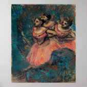 Degas - Drie dansers in Rode Costume Poster (Voorkant)