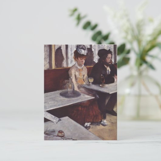 Degas, Edgar Germain Hilaire Der Absinth 1876 Tech Briefkaart (Staand voorkant)