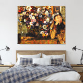 Degas - Een vrouw die naast een bundel bloemen zit Canvas Afdruk (Insitu (Slaapkamer))