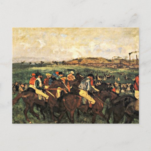 Degas - Heren Jockeys voor de Start Briefkaart (Voorkant)