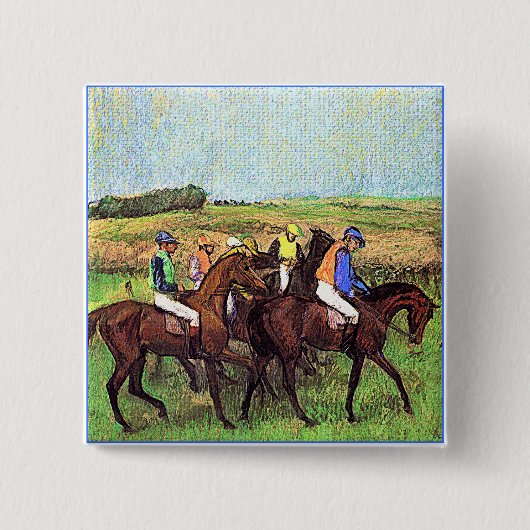 Degas' Horses Vierkante Button 5,1 Cm (Voorkant)