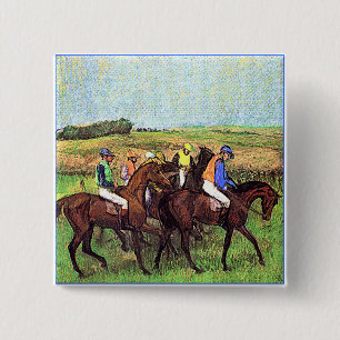 Degas' Horses Vierkante Button 5,1 Cm