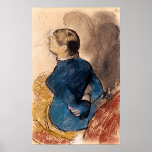 Degas - Jonge vrouw in blauw Poster