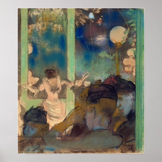 Degas - Mademoiselle Becat, Cafe Des Ambassadeurs Poster (Voorkant)