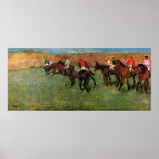 Degas, paardenras voor aanvang poster (Voorkant)