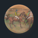 Degas Race Horses Impressionist Papieren Bordje<br><div class="desc">Coördineer uw themafeest met deze aangepaste borden met kunstwerken van de Franse impressionistische schilder Edgar Degas. "Race Horses" (ca. 1885-1888) shows verschillende paarden en jockeys die zich verzamelen voordat de race begint, en heeft tinten groen, warm bruin, bruin en crème. Een elegante toevoeging aan elk Derby-feest, vrijgezellenfeest of paardenrace-thema-evenement! Kijk...</div>
